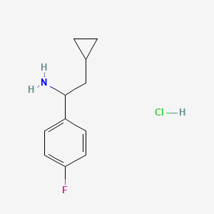 molecular formula C11H15ClFN B2670351 2-环丙基-1-(4-氟苯基)乙胺盐酸盐 CAS No. 2197061-72-4