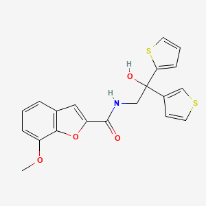 N-(2-hydroxy-2-(thiophen-2-yl)-2-(thiophen-3-yl)ethyl)-7-methoxybenzofuran-2-carboxamide