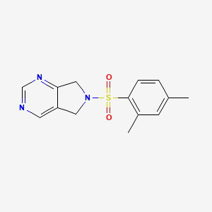 molecular formula C14H15N3O2S B2670357 6-((2,4-dimethylphenyl)sulfonyl)-6,7-dihydro-5H-pyrrolo[3,4-d]pyrimidine CAS No. 1448069-02-0
