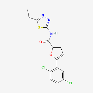 molecular formula C15H11Cl2N3O2S B2670358 5-(2,5-二氯苯基)-N-(5-乙基-1,3,4-噻二唑-2-基)呋喃-2-甲酰胺 CAS No. 425614-06-8