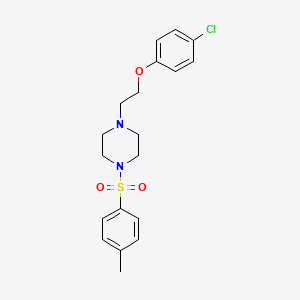 molecular formula C19H23ClN2O3S B2670365 1-(2-(4-Chlorophenoxy)ethyl)-4-tosylpiperazine CAS No. 327971-34-6