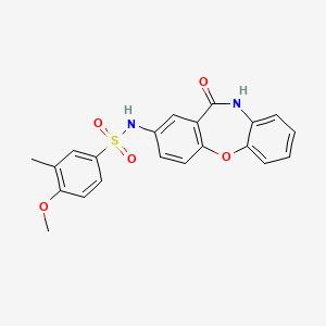 molecular formula C21H18N2O5S B2670367 4-methoxy-3-methyl-N-(11-oxo-10,11-dihydrodibenzo[b,f][1,4]oxazepin-2-yl)benzenesulfonamide CAS No. 922011-41-4