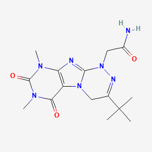 molecular formula C15H21N7O3 B2670368 2-(3-叔丁基-7,9-二甲基-6,8-二氧代-4H-嘌呤并[8,7-c][1,2,4]三嗪-1-基)乙酰胺 CAS No. 938869-27-3