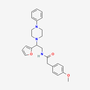 N-[2-(furan-2-yl)-2-(4-phenylpiperazin-1-yl)ethyl]-2-(4-methoxyphenyl)acetamide