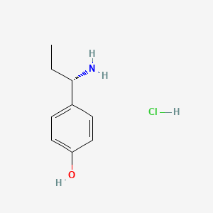 molecular formula C9H14ClNO B2670394 (S)-4-(1-Aminopropyl)phenol hydrochloride CAS No. 2368884-26-6