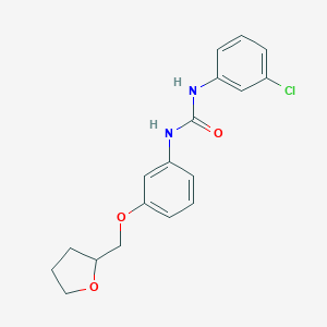 molecular formula C18H19ClN2O3 B267040 N-(3-chlorophenyl)-N'-[3-(tetrahydro-2-furanylmethoxy)phenyl]urea 