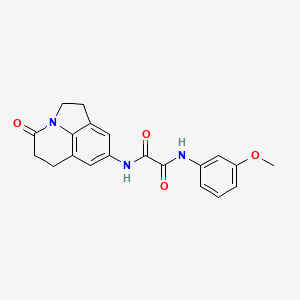 molecular formula C20H19N3O4 B2670404 N1-(3-methoxyphenyl)-N2-(4-oxo-2,4,5,6-tetrahydro-1H-pyrrolo[3,2,1-ij]quinolin-8-yl)oxalamide CAS No. 898462-27-6