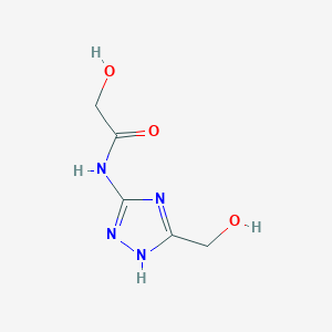 molecular formula C5H8N4O3 B2670405 2-羟基-N-(5-(羟甲基)-4H-1,2,4-三唑-3-基)乙酰胺 CAS No. 121976-46-3