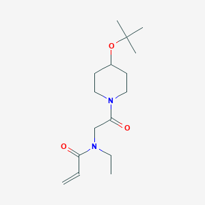 molecular formula C16H28N2O3 B2670406 N-Ethyl-N-[2-[4-[(2-methylpropan-2-yl)oxy]piperidin-1-yl]-2-oxoethyl]prop-2-enamide CAS No. 2361721-23-3