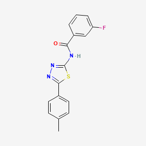molecular formula C16H12FN3OS B2670408 3-fluoro-N-(5-(p-tolyl)-1,3,4-thiadiazol-2-yl)benzamide CAS No. 392243-59-3