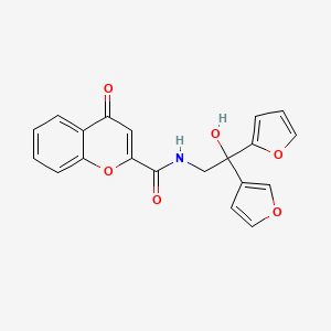 N-(2-(furan-2-yl)-2-(furan-3-yl)-2-hydroxyethyl)-4-oxo-4H-chromene-2-carboxamide