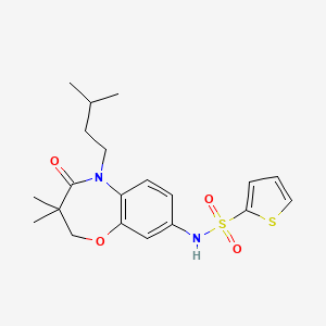 N-(5-isopentyl-3,3-dimethyl-4-oxo-2,3,4,5-tetrahydrobenzo[b][1,4]oxazepin-8-yl)thiophene-2-sulfonamide