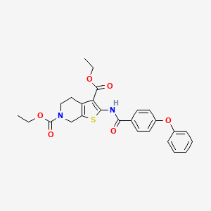 molecular formula C26H26N2O6S B2670418 diethyl 2-(4-phenoxybenzamido)-4,5-dihydrothieno[2,3-c]pyridine-3,6(7H)-dicarboxylate CAS No. 921092-98-0