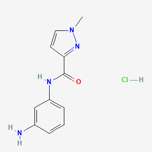 molecular formula C11H13ClN4O B2670419 N-(3-氨基苯基)-1-甲基-1H-吡唑-3-甲酰胺 盐酸盐 CAS No. 1184963-84-5