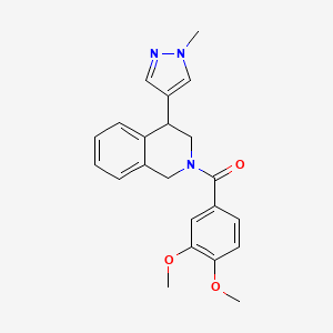 molecular formula C22H23N3O3 B2670421 (3,4-二甲氧基苯基)(4-(1-甲基-1H-吡唑-4-基)-3,4-二氢异喹啉-2(1H)-基)甲酮 CAS No. 2191267-02-2