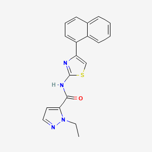 molecular formula C19H16N4OS B2670427 1-ethyl-N-(4-(naphthalen-1-yl)thiazol-2-yl)-1H-pyrazole-5-carboxamide CAS No. 1171463-78-7