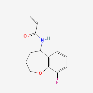 molecular formula C13H14FNO2 B2670433 N-(9-Fluoro-2,3,4,5-tetrahydro-1-benzoxepin-5-yl)prop-2-enamide CAS No. 2411235-66-8