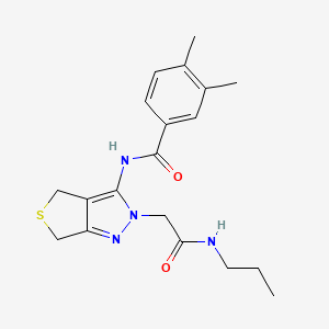3,4-dimethyl-N-(2-(2-oxo-2-(propylamino)ethyl)-4,6-dihydro-2H-thieno[3,4-c]pyrazol-3-yl)benzamide