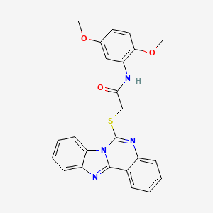 2-(benzimidazo[1,2-c]quinazolin-6-ylthio)-N-(2,5-dimethoxyphenyl)acetamide