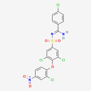 4-chloro-N'-[3,5-dichloro-4-(2-chloro-4-nitrophenoxy)phenyl]sulfonylbenzenecarboximidamide