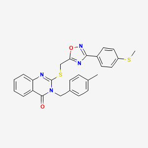 3-[(4-Methylphenyl)methyl]-2-[({3-[4-(methylsulfanyl)phenyl]-1,2,4-oxadiazol-5-yl}methyl)sulfanyl]-3,4-dihydroquinazolin-4-one