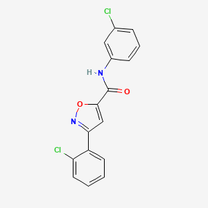 molecular formula C16H10Cl2N2O2 B2670504 3-(2-chlorophenyl)-N-(3-chlorophenyl)-1,2-oxazole-5-carboxamide CAS No. 477859-16-8