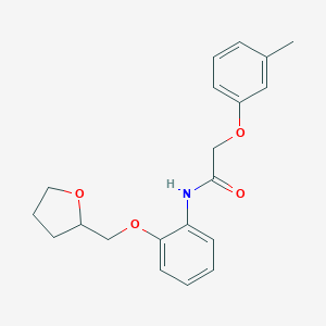 molecular formula C20H23NO4 B267052 2-(3-methylphenoxy)-N-[2-(tetrahydro-2-furanylmethoxy)phenyl]acetamide 