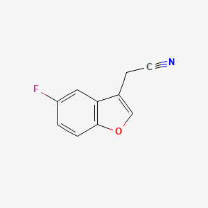 molecular formula C10H6FNO B2670522 2-(5-Fluoro-1-benzofuran-3-yl)acetonitrile CAS No. 252978-99-7