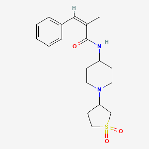 molecular formula C19H26N2O3S B2670525 (Z)-N-(1-(1,1-dioxidotetrahydrothiophen-3-yl)piperidin-4-yl)-2-methyl-3-phenylacrylamide CAS No. 2034998-04-2