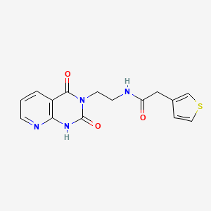 molecular formula C15H14N4O3S B2670528 N-(2-(2,4-dioxo-1,2-dihydropyrido[2,3-d]pyrimidin-3(4H)-yl)ethyl)-2-(thiophen-3-yl)acetamide CAS No. 2034322-25-1