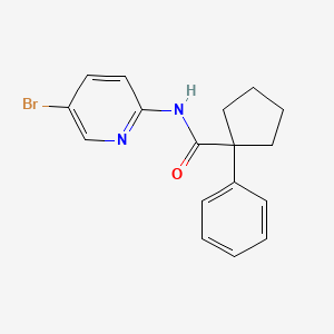 molecular formula C17H17BrN2O B2670530 N-(5-bromopyridin-2-yl)-1-phenylcyclopentane-1-carboxamide CAS No. 1024337-23-2