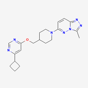 molecular formula C20H25N7O B2670534 6-(4-(((6-Cyclobutylpyrimidin-4-yl)oxy)methyl)piperidin-1-yl)-3-methyl-[1,2,4]triazolo[4,3-b]pyridazine CAS No. 2310013-45-5