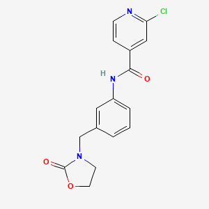 molecular formula C16H14ClN3O3 B2670537 2-chloro-N-{3-[(2-oxo-1,3-oxazolidin-3-yl)methyl]phenyl}pyridine-4-carboxamide CAS No. 1252152-12-7