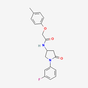 molecular formula C19H19FN2O3 B2670543 N-(1-(3-氟苯基)-5-氧代吡咯烷-3-基)-2-(对甲苯氧基)乙酰胺 CAS No. 896290-65-6