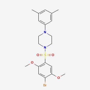 molecular formula C20H25BrN2O4S B2670546 1-(4-Bromo-2,5-dimethoxyphenyl)sulfonyl-4-(3,5-dimethylphenyl)piperazine CAS No. 865591-50-0