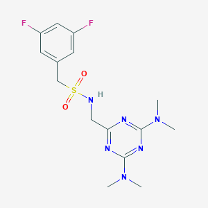 molecular formula C15H20F2N6O2S B2670550 N-((4,6-二二甲胺基-1,3,5-三嗪-2-基)甲基)-1-(3,5-二氟苯基)甲磺酰胺 CAS No. 2034356-79-9