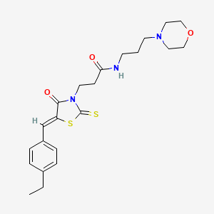 molecular formula C22H29N3O3S2 B2670554 (Z)-3-(5-(4-乙基苄基亚甲基)-4-氧代-2-硫代噻唑烷-3-基)-N-(3-吗啉基丙基)丙酰胺 CAS No. 356572-72-0
