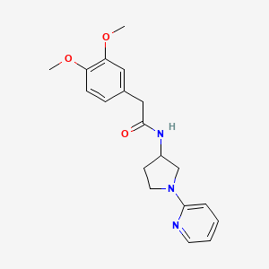 molecular formula C19H23N3O3 B2670556 2-(3,4-二甲氧基苯基)-N-(1-(吡啶-2-基)吡咯烷-3-基)乙酰胺 CAS No. 1798624-75-5