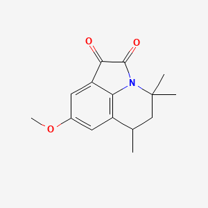 molecular formula C15H17NO3 B2670557 8-甲氧基-4,4,6-三甲基-5,6-二氢-4H-吡咯并[3,2,1-ij]喹啉-1,2-二酮 CAS No. 443321-74-2