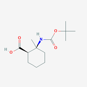 molecular formula C13H23NO4 B2670559 N-Boc-(+/-)-顺-2-氨基-2-甲基-环己烷-羧酸 CAS No. 1335031-50-9