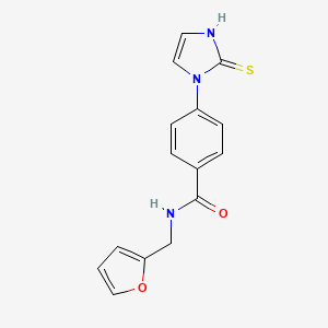 molecular formula C15H13N3O2S B2670560 N-(furan-2-ylmethyl)-4-(2-thioxo-2,3-dihydro-1H-imidazol-1-yl)benzamide CAS No. 1232776-41-8