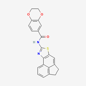 molecular formula C22H16N2O3S B2670561 N-(4,5-dihydroacenaphtho[5,4-d]thiazol-8-yl)-2,3-dihydrobenzo[b][1,4]dioxine-6-carboxamide CAS No. 477556-02-8