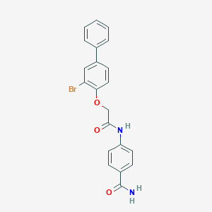 molecular formula C21H17BrN2O3 B267057 4-({[(3-Bromobiphenyl-4-yl)oxy]acetyl}amino)benzamide 