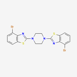 molecular formula C18H14Br2N4S2 B2670580 1,4-Bis(4-bromobenzo[d]thiazol-2-yl)piperazine CAS No. 863000-93-5