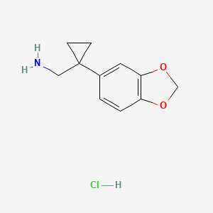 molecular formula C11H14ClNO2 B2670590 [1-(1,3-Benzodioxol-5-yl)cyclopropyl]methanamine;hydrochloride CAS No. 2243507-32-4