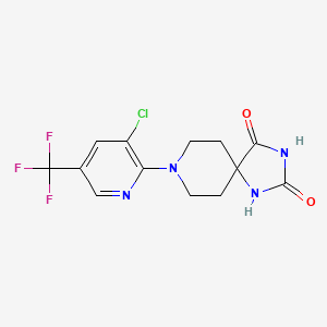 molecular formula C13H12ClF3N4O2 B2670603 8-[3-氯-5-(三氟甲基)-2-吡啶基]-1,3,8-三氮杂螺[4.5]癸烷-2,4-二酮 CAS No. 338408-74-5