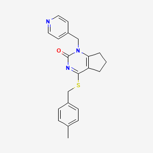 molecular formula C21H21N3OS B2670606 4-((4-methylbenzyl)thio)-1-(pyridin-4-ylmethyl)-6,7-dihydro-1H-cyclopenta[d]pyrimidin-2(5H)-one CAS No. 900000-31-9