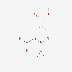molecular formula C10H9F2NO2 B2670609 6-Cyclopropyl-5-(difluoromethyl)pyridine-3-carboxylic acid CAS No. 2248313-76-8