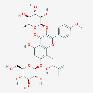 B2670618 5-Hydroxy-8-(2-hydroxy-3-methylbut-3-enyl)-2-(4-methoxyphenyl)-7-[(2S,3R,4S,5S,6R)-3,4,5-trihydroxy-6-(hydroxymethyl)oxan-2-yl]oxy-3-[(2R,3S,4S,5S,6R)-3,4,5-trihydroxy-6-methyloxan-2-yl]oxychromen-4-one CAS No. 2043020-08-0