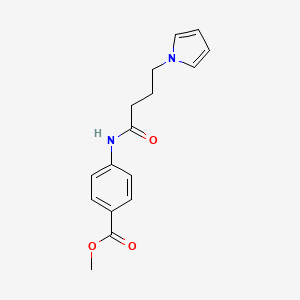 molecular formula C16H18N2O3 B2670620 methyl 4-(4-(1H-pyrrol-1-yl)butanamido)benzoate CAS No. 1251685-27-4